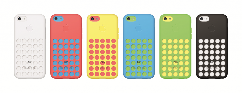 To complement the all-new iPhone 5c design, Apple created soft, matte, microfiber-lined cases in a very intentional contrast to the glossy, hard coat finish. These sleek silicone cases with unique circular patterns let splashes of color show through, and with five iPhone 5c colors and six cases to choose from, you can mix and match for dozens of fun combinations.