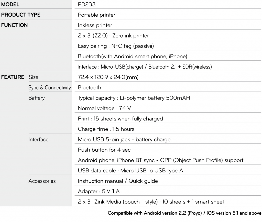 LG Photo Printer