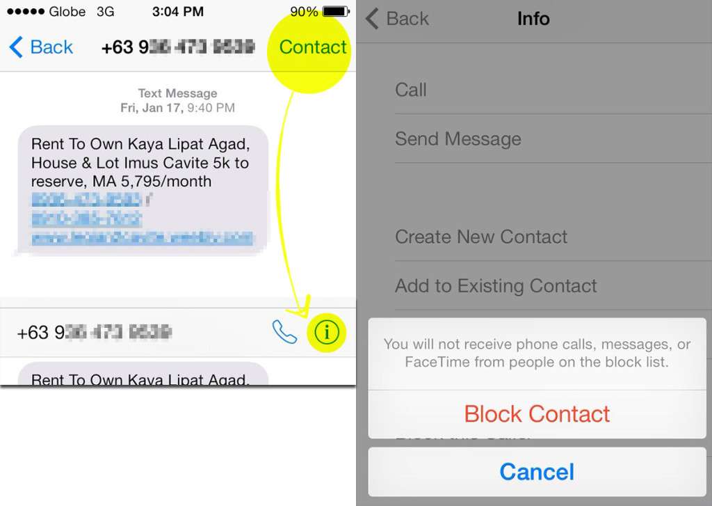 How to block spam messages on iPhones.