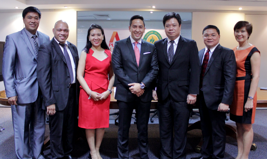 From L-R: PLDT Corporate Relationship Business Head Ben Melasa, PLDT Relationship Manager Al Contreras, PLDT VP and Head of Corporate Relationship Management Precy Katigbak, PLDT FVP and Head of PLDT ALPHA Enterprise Jovy Hernandez, FEU Tech Executive Director Benson Tan, FEU Tech Senior Director for Admin Jarvis Muyargas, and FEU Tech Senior Director of Finance Edna Anicete. 