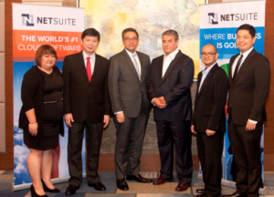 Kaisa Consulting and Questronix Corporation Partner with NetSuite to Meet Growing Demand for Cloud Solutions.. Shown in photo (left to right) are: Bernadette Cadaing, Channel Manager, NetSuite; KarWai Wong, Director, Questronix; Michael Dionisio, President, Questronix; James Dantow, VP for Worldwide Support and GM for the Philippines, NetSuite; Jan Pabellon, Principal Product Manager for Asia Pacific and Japan, NetSuite; and Charlie Villegas, Business Unit Head, Kaisa Consulting.