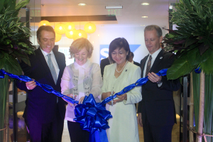 In photo (from left): His Excellency German Ambassador - Thomas Ossowski; President, SAP APJ - Adaire Fox-Martin; Undersecretary, Department of Trade & Industry - Nora Terrado; and Managing Director, SAP Philippines - Darren Rushworth.