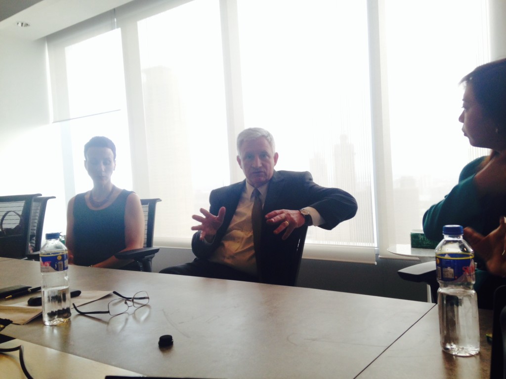 CWT executives meet with the press (from left): Kelly L. Kuhn, President, Asia Pacific; Douglas Anderson, President and Chief Executive; and Meg Ramoso, General Manager, Philippines. 